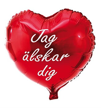 Folieballong  Jag älskar dig Hjärta