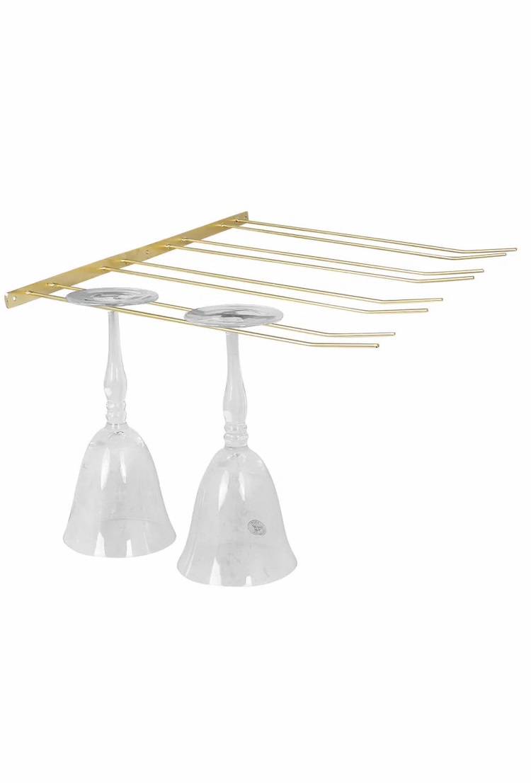 Glass hanger 4 rows - Brass