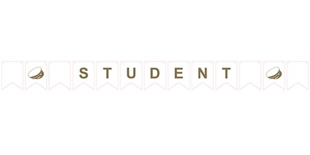 Vimpel | Student och studentmössor | vit/guld