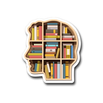Fly Paper Products : Book Brain  - Vinyl Sticker