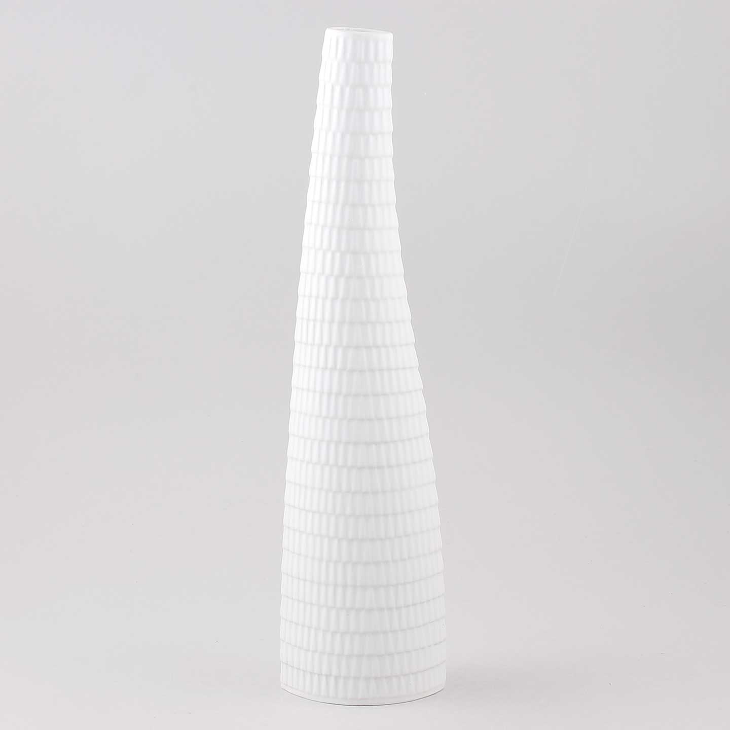 Stig Lindberg (Reptil 1953) White Slender Vase with Scale Relief 31 cm (2)