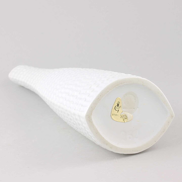 スティグ・リンドベリ  Reptilシリーズ 白い花瓶 Vase 1953年  31 cm (2)