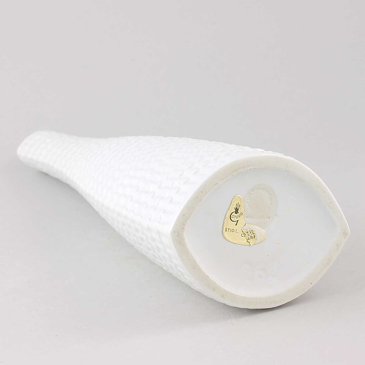 スティグ・リンドベリ  Reptilシリーズ 白い花瓶 Vase 1953年  31 cm (2)