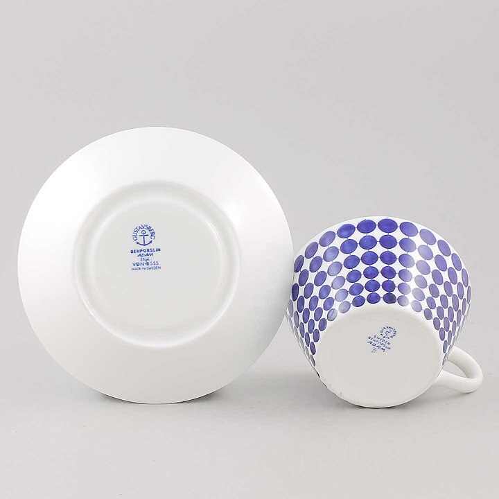 Stig Lindberg (Adam & Eva 1959) Adam Teacup with Blue Dot Pattern 12 cm  [Sample Images]
