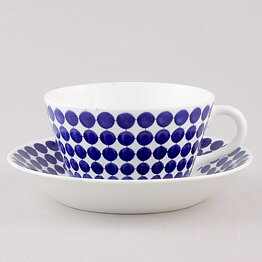 Stig Lindberg (Adam & Eva 1959) Adam Teacup with Blue Dot Pattern 12 cm  [Sample Images]