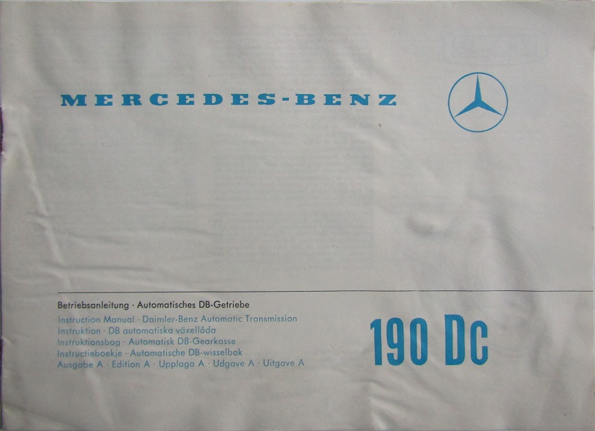 1964 Mercedes-Benz 190 Dc  Tillägg till Instruktionsbok DB aut.låda