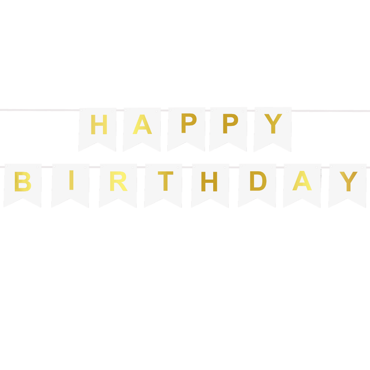 Vimpel | vit | Happy birthday - 2