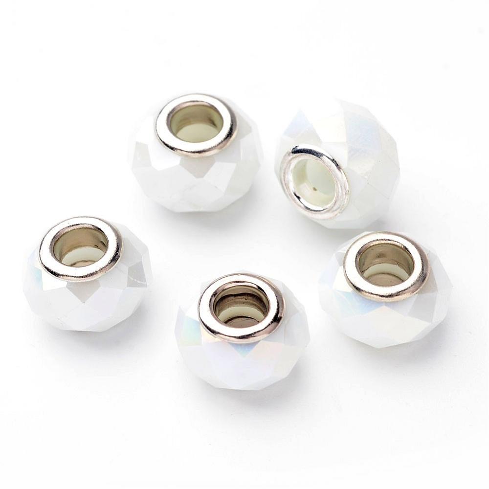 Bead / pendant- Facet white pearl - 2
