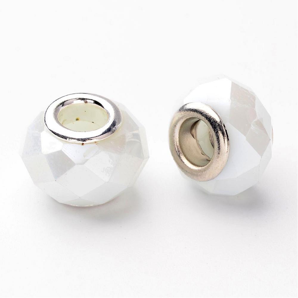 Bead / pendant- Facet white pearl
