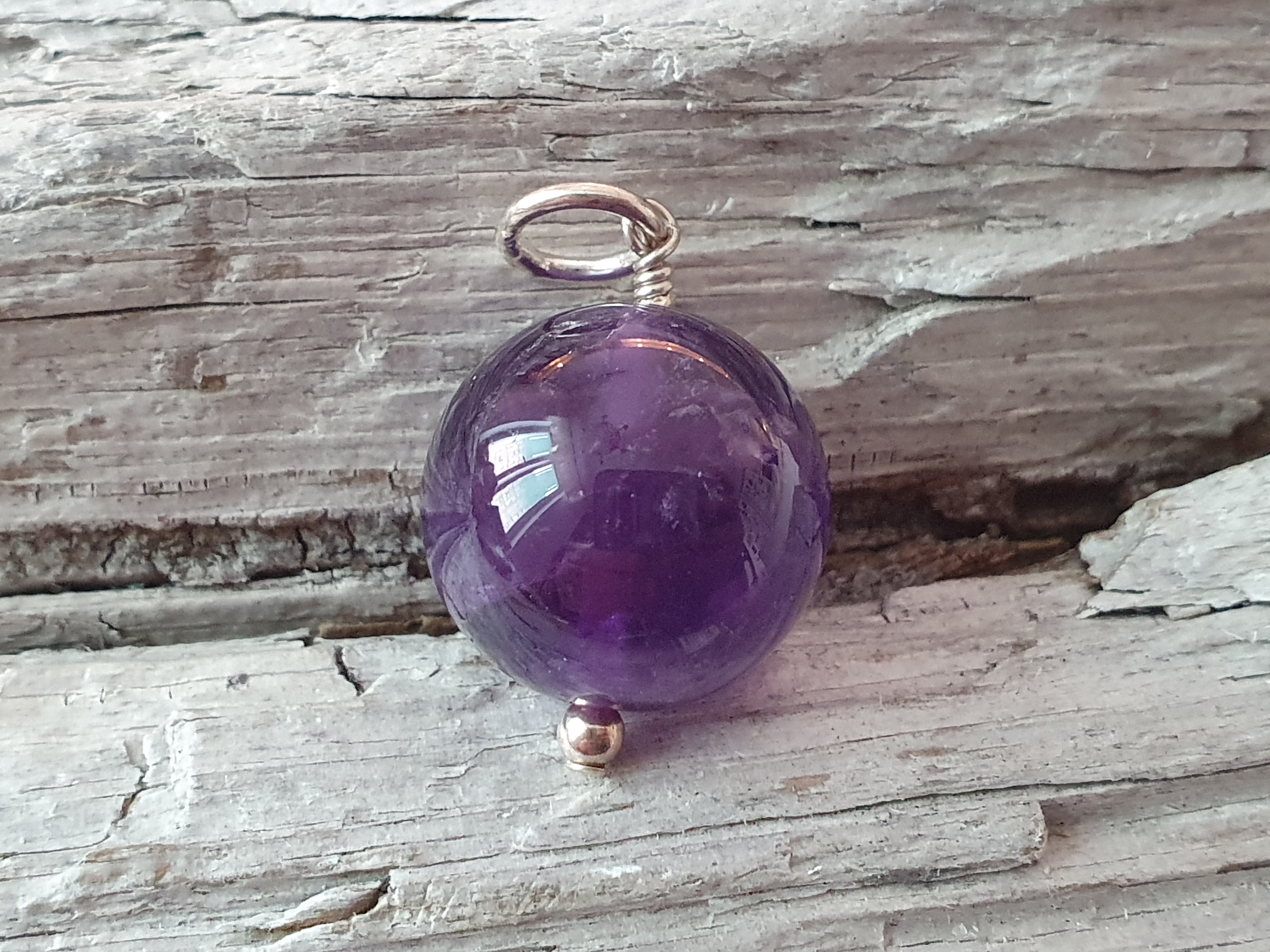 JOD Bubbles: Ametist kula ca. 18mm 925-silver