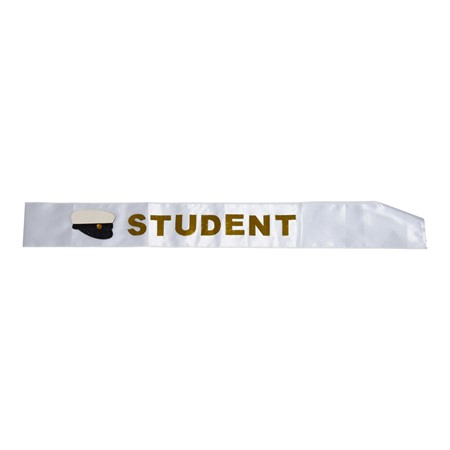 Sash Student med studentmössa vit
