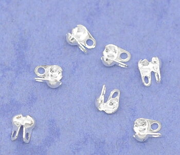 Silver Plated Charlotte Crimps Bead , fit 1-1,5mm