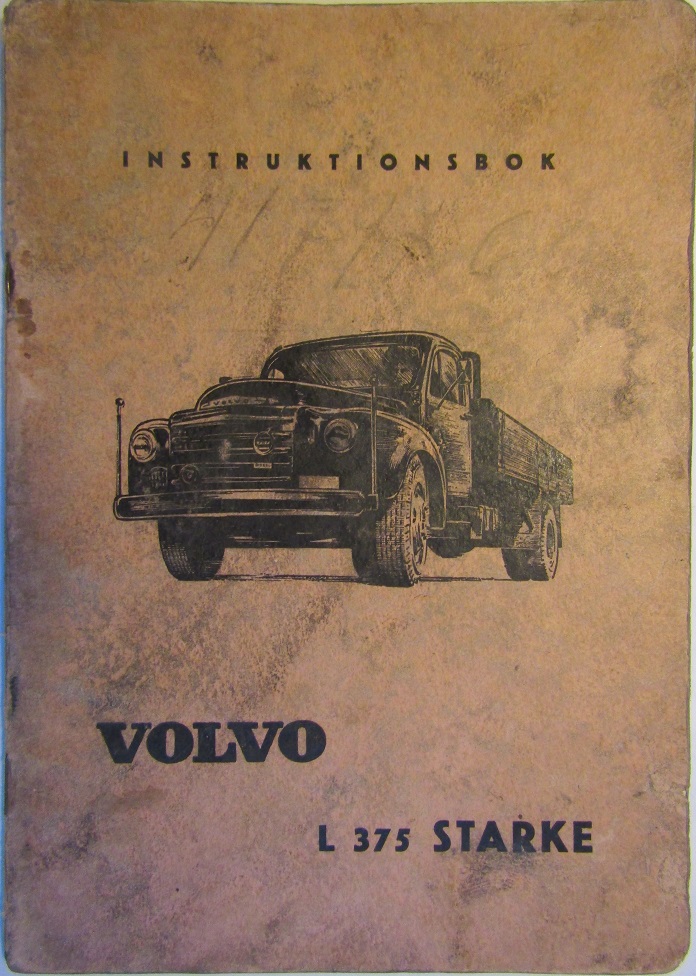 1958 Volvo L 375 Starke Instruktionsbok 2-58