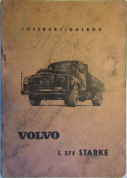 1958 Volvo L 375 Starke Instruktionsbok 2-58