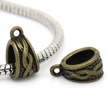 Connector / bail in bronze metal 14mm