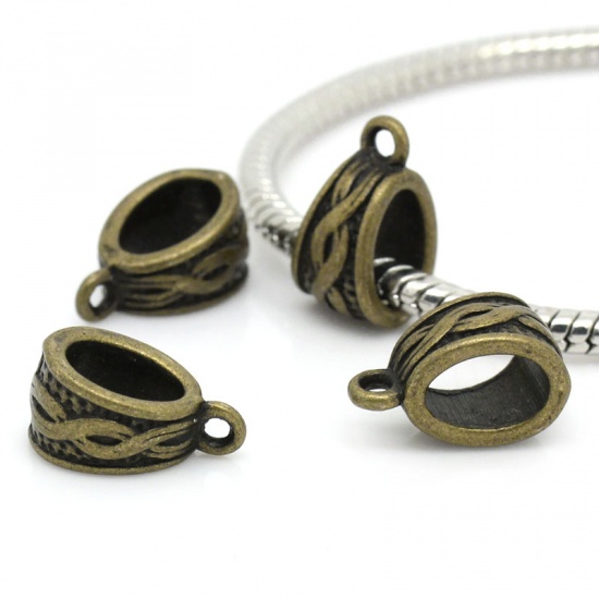 Connector / bail in bronze metal 14mm - 2