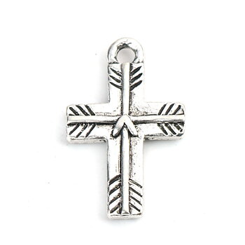 Berlock - Kors, Silver m pil