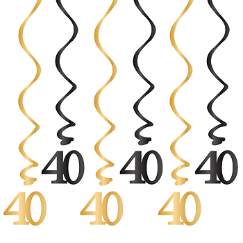 Hängande takdekoration | 40 | Guld och svart