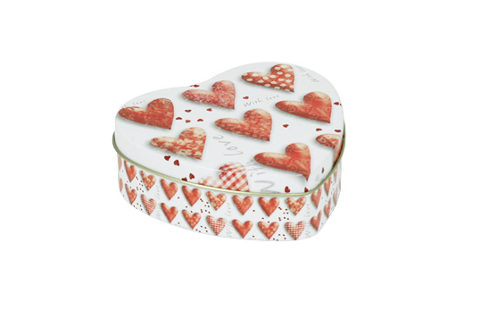 Hjärtformad plåtburk - Hjärtan With Love