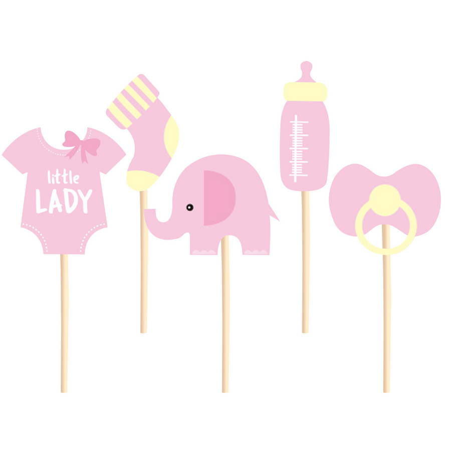 Cake picks | Baby Shower | Rosa - 1