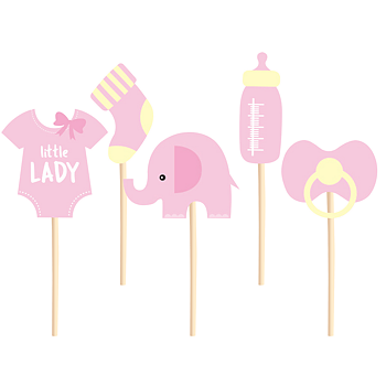Cake picks | Baby Shower | Rosa - 1