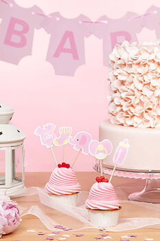 Cake picks | Baby Shower | Rosa