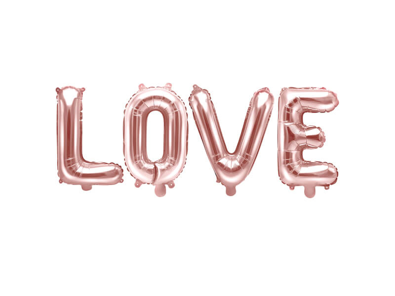 Folieballong LOVE Roséguld