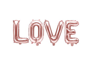 Folieballong LOVE Roséguld