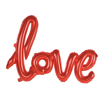 Folieballong love Röd