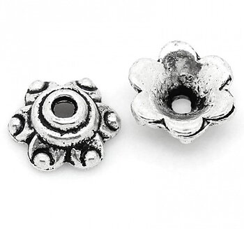 Pärlhattar,  Silver 6mm Flower dots
