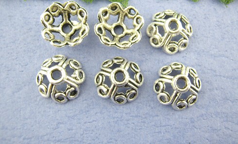 Pearlhats,  Silver 10mm Flower hollow