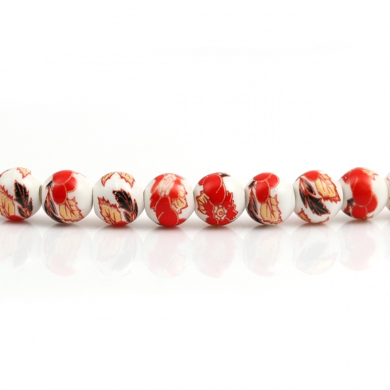 Ceramic, 8mm, Red - 2