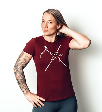 T-shirt burgundy women, The X