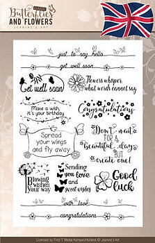 Jeanines Art - Classic Butterflies and Flowers Textstamps