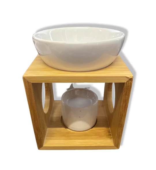 Aromalampa i Bambu - Modern Design,  Kubisk