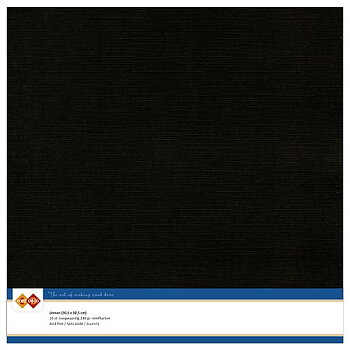 Card Deco Linen - Black 10-p