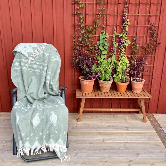 Wool plaid blanket - Skum & Skum - Dustygreen/White - 2