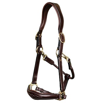 DYON LEATHER HALTER WITH PATTERN STITCHING