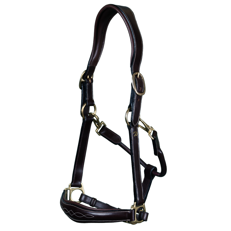 DYON LEATHER HALTER WITH PATTERN STITCHING - 3