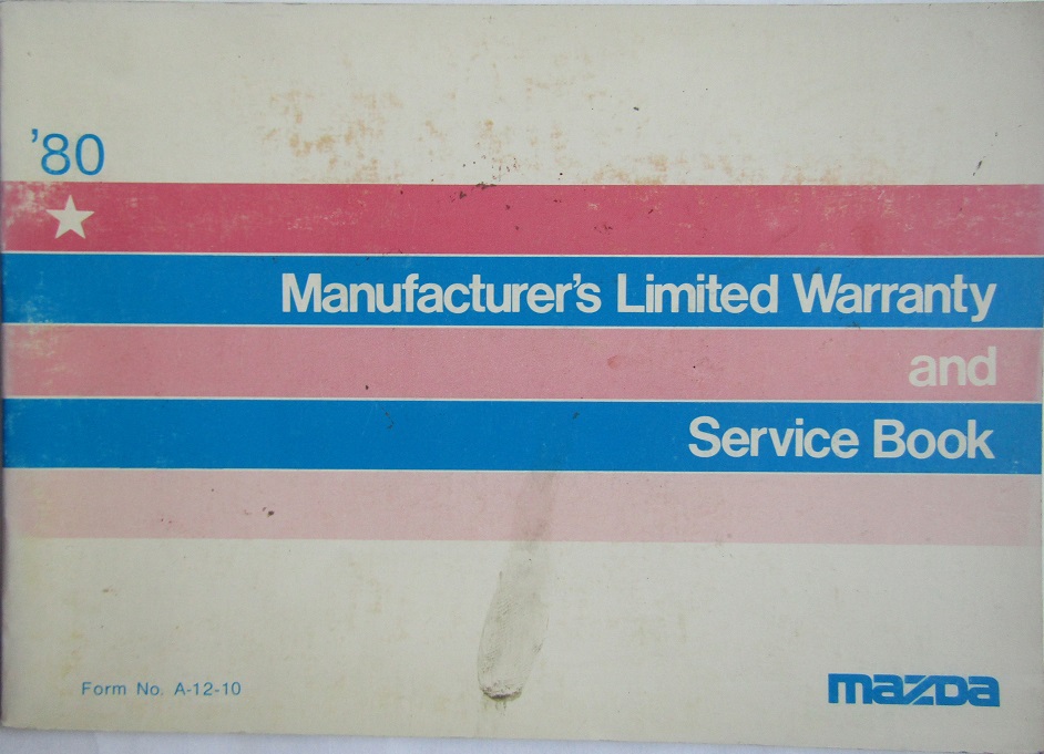 1980 Mazda Manufacturer's Limited Warranty and Service Book 1:a utg