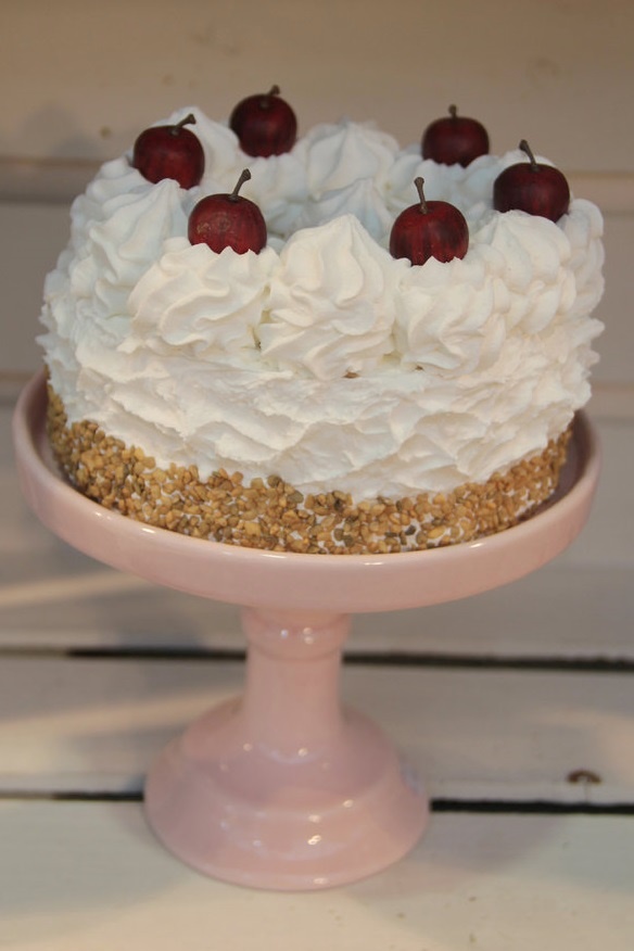 Platter on a stand - Cake stand - Biscuit stand - Pink - 17x14 cm
