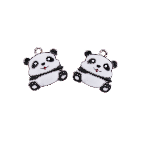 Charm -  Enamaled Panda, 19mm - 2
