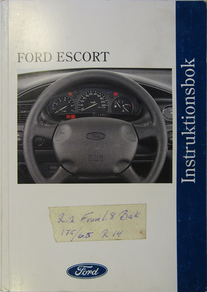 1996 Ford Escort Instruktionsbok 3/96