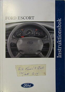 1996 Ford Escort Instruktionsbok 3/96