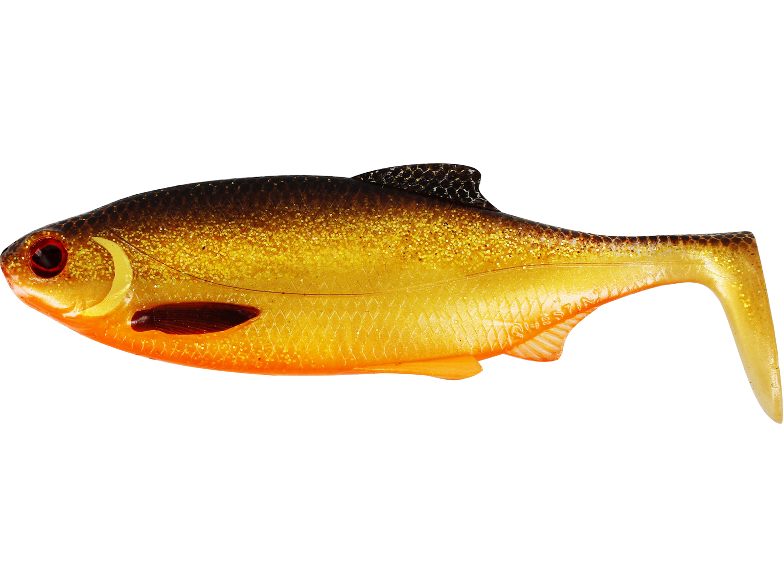 westin Ricky the Roach Shadtail är en realistiskt gäddjigg på 14cm. Med sin breda paddel och lunkande gång har den fångat många stora gäddor. gold