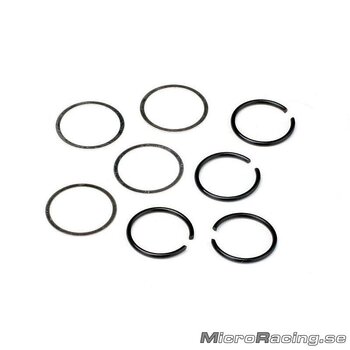 DEAL* HB RACING - Input Shaft Clip/Shim Set, 4pcs