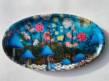 W. Blue fairytale - bricka, oval 