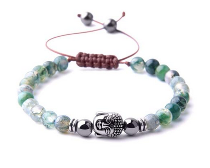 Mossagat  Armband med  Silver Buddha