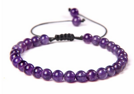 Ametistarmband - 7mm Pärlor