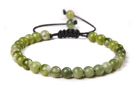 Serpentin / Ny Jade Armband, Justerbar  - 7mm Pärlor